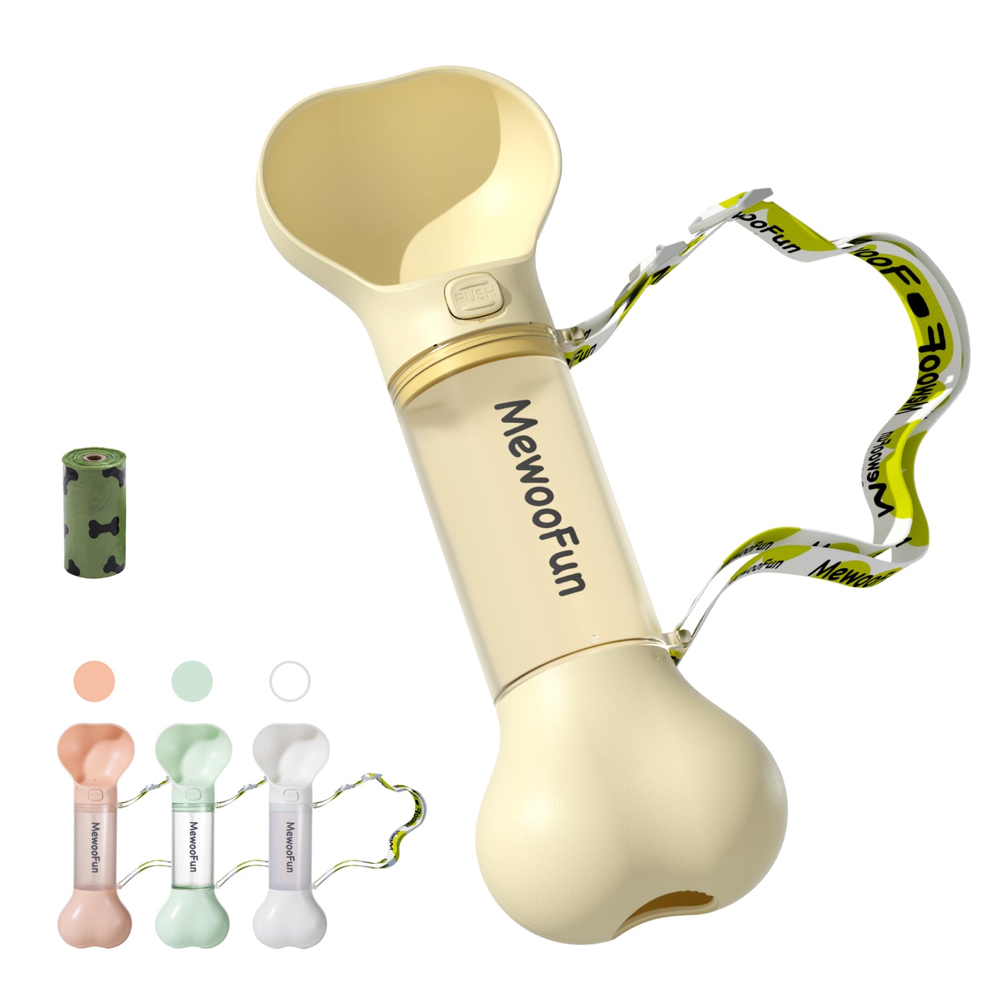 Mewoofun Pet Dog Water Bottle Feeder Bowl 2 in 1 Leak Proof Portable Food Bottle Pets Outdoor Travel Drinking Include Poop Bag Pets dealsniper-net yellow