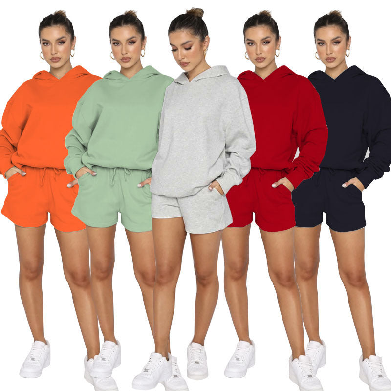 Solid Color Pullover Hooded Long Sleeves Sweater For Women Women DealSniper.net