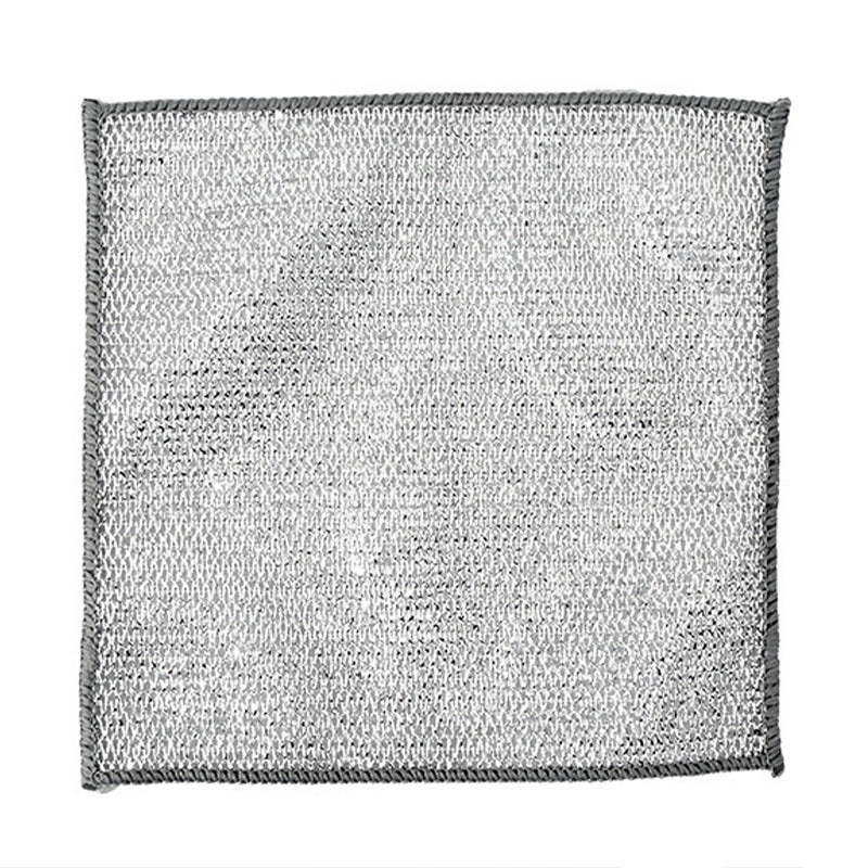 Steel Wire Ball Cloth Kitchen Cleaning Dishcloth Kitchen DealSniper.net Silver Silk Cloth 20x20 Double Layer