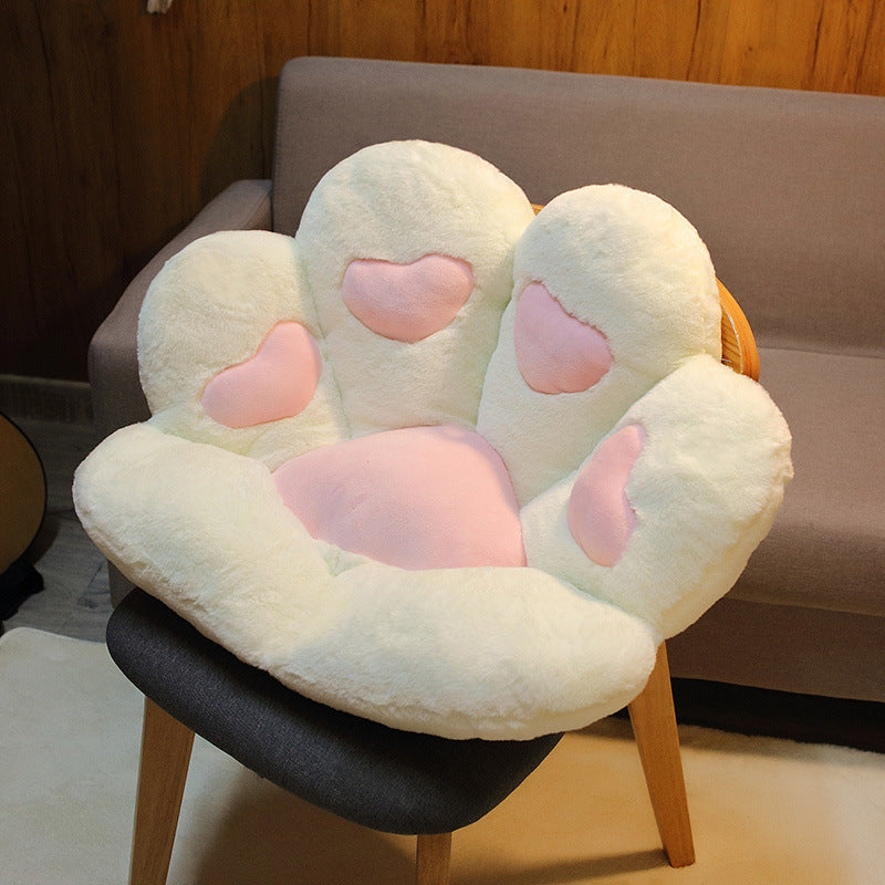 Cute Cat Paw Back Pillows Plush Chair Cushion Animal Child Seat Home DealSniper.net White 7060cm