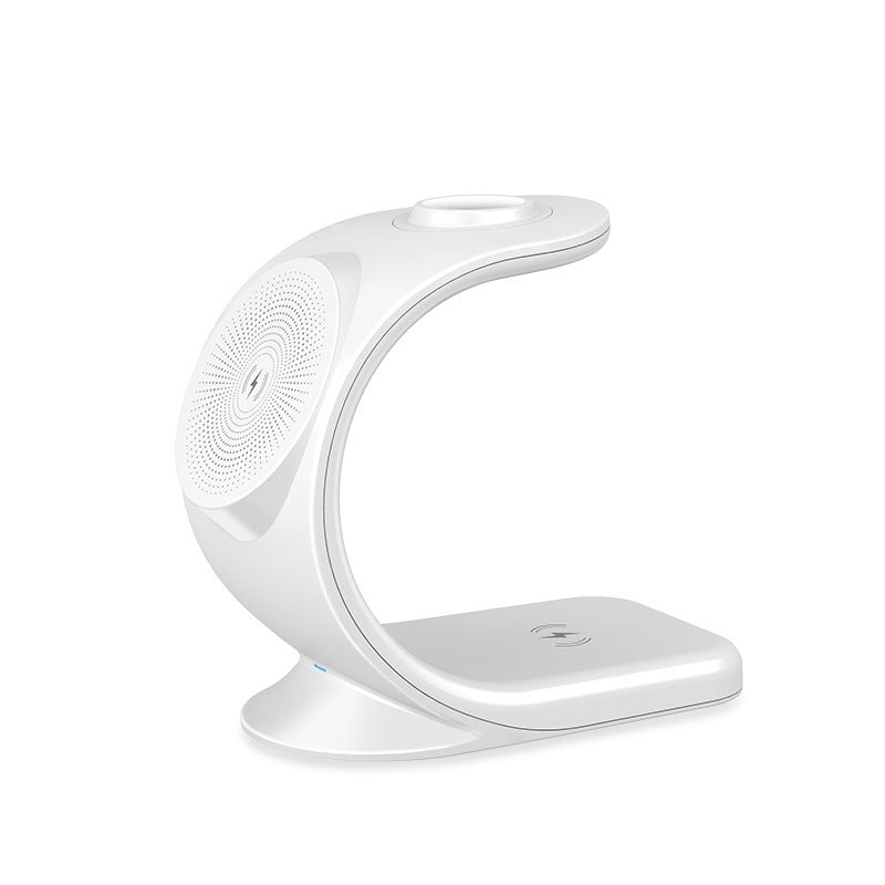 Vertical Three-in-one Magnetic Wireless Charger Gadgets Gym From House White USB