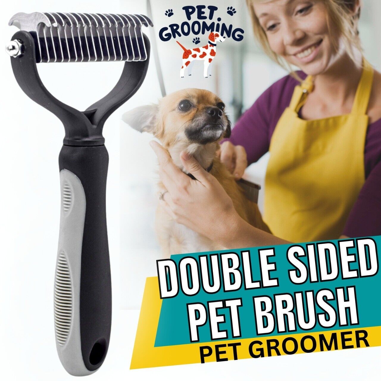 Pet Deshedding Brush Dog Cat Hair Remover Mitt Massage Brush Grooming Brush Comb Pets DealSniper.net