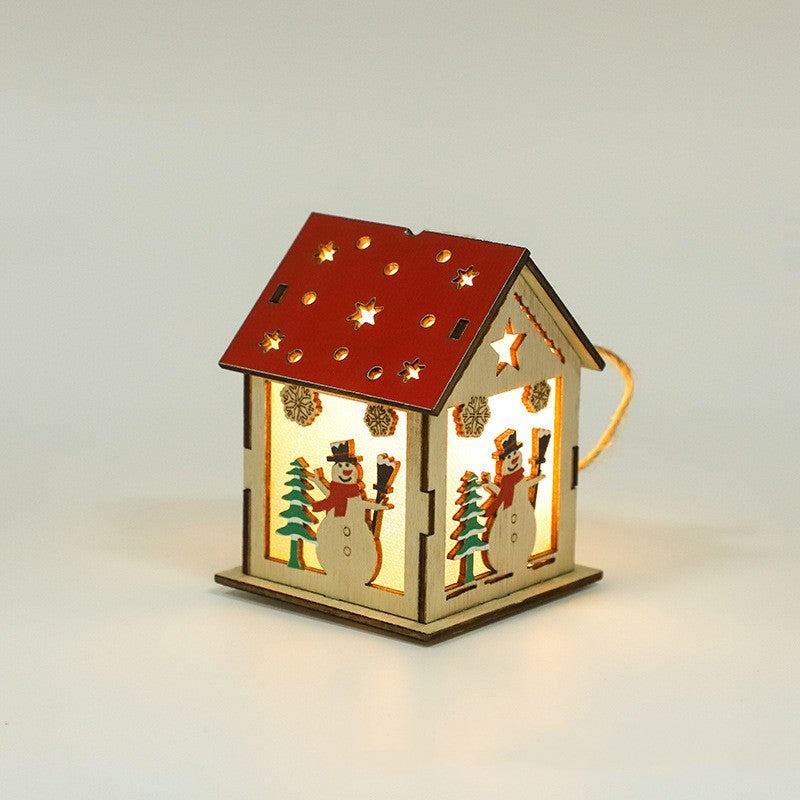 Decorative Festive Luminous Wooden Pendants Holidays DealSniper.net B 7cmx7cmx9cm