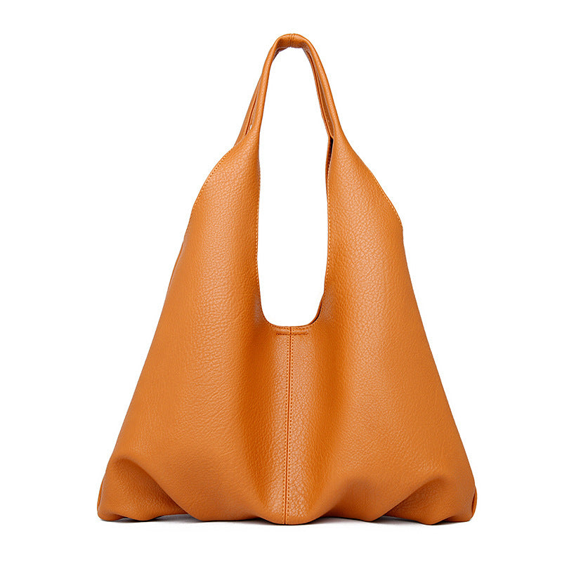 Ins Design Underarm Bags Fashion Solid Color Large Capacity Simple Shoulder Bag For Women Party Bags Women DealSniper.net Brown
