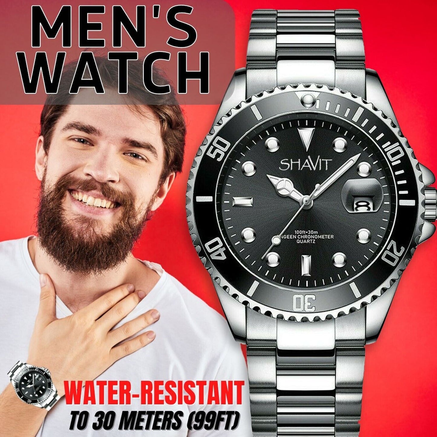 Men's Watch Classic Stainless Steel Quartz Luxury Wristwatch Relojes De Hombre Jewelry DealSniper.net