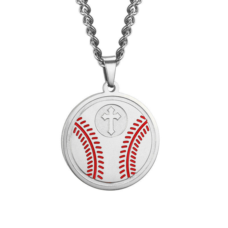 Cross Round Sign Pendant Necklace Jewelry Jewelry DealSniper.net Silver