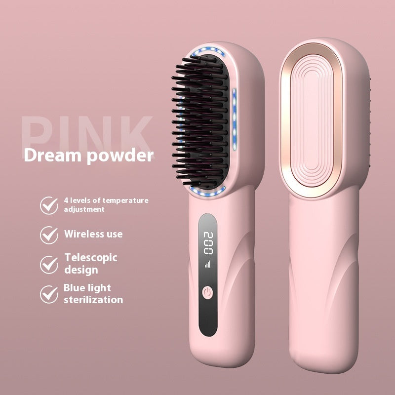 Negative Ion Straight Comb Blue Light Hair Care Beauty DealSniper.net Dream Pink