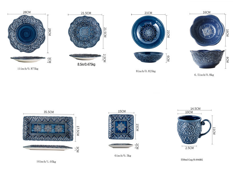 Baroque Dishware Household Bowl Nordic Style Ceramic Set Kitchen DealSniper.net Whole 1set