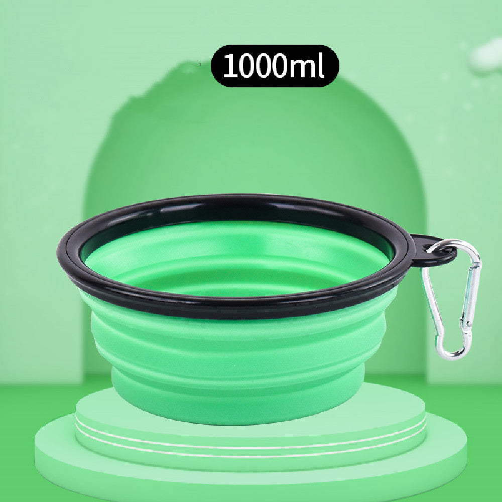 Pet Dog Silicone Folding Bowl Pets DealSniper.net Green 1000ml