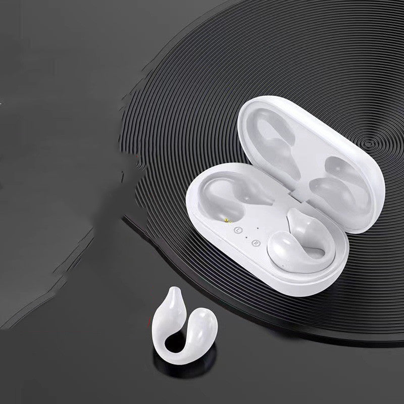 Ear Clip Bone Conduction Headphone Bluetooth Wireless Earphone Gadgets dealsniper-net White