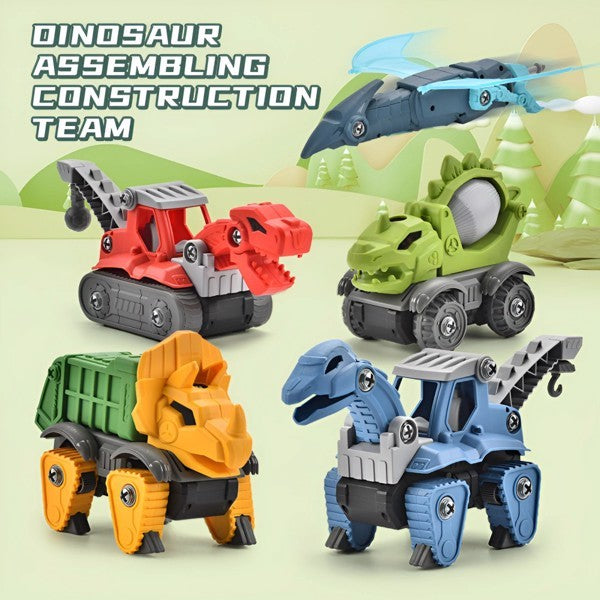 Dinosaur Set With Electric Drill Construction Toys Kids DealSniper.net