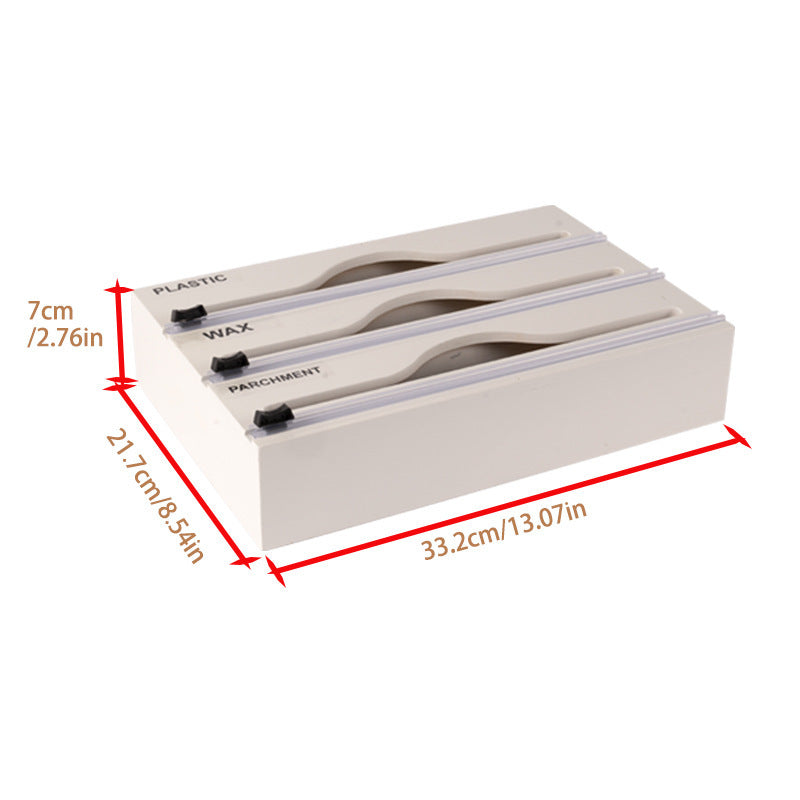3 In 1 Bamboo Wrap Organizer With Cutter And Labels Kitchen DealSniper.net