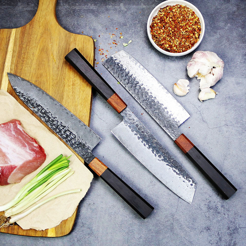 Hammered And Forged Damascus Stainless Steel Kitchen Knife Kitchen DealSniper.net Suit