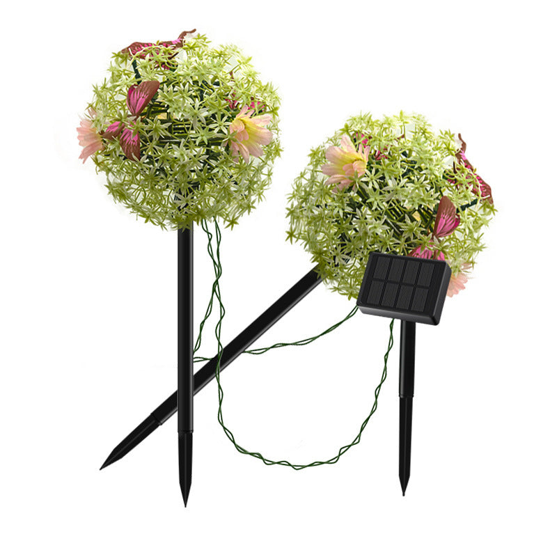 New Solar Flower Ball Light Outdoor Lawn Decoration Light Court Garden DealSniper.net Black