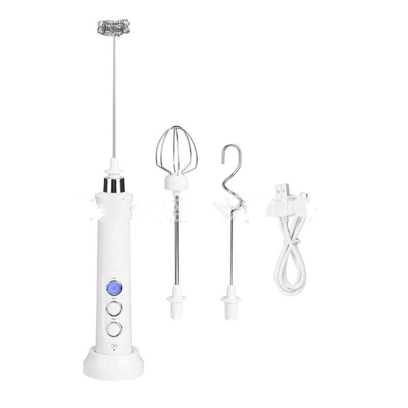 Stainless Steel Mixer Baking Eggbeater Electric Milk Frothing Kitchen DealSniper.net White