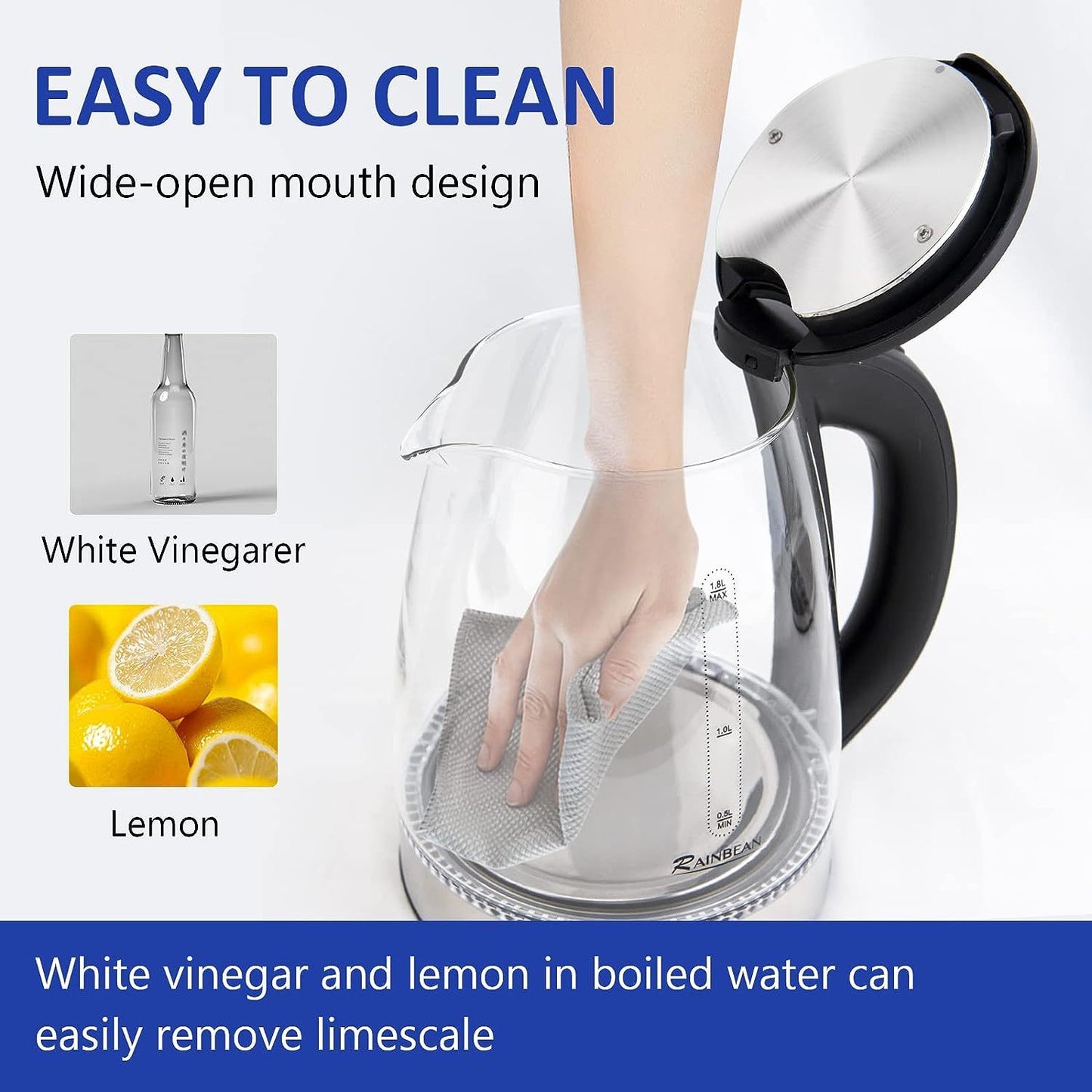 Electric Kettle Water Boiler 1.8L Electric Tea Kettle Kitchen DealSniper.net