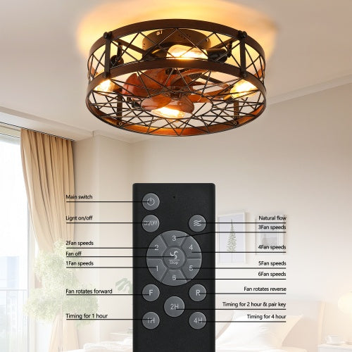 Cage Ceiling Fan With Light Black Recessed Ceiling Fan Light Home Decor DealSniper.net