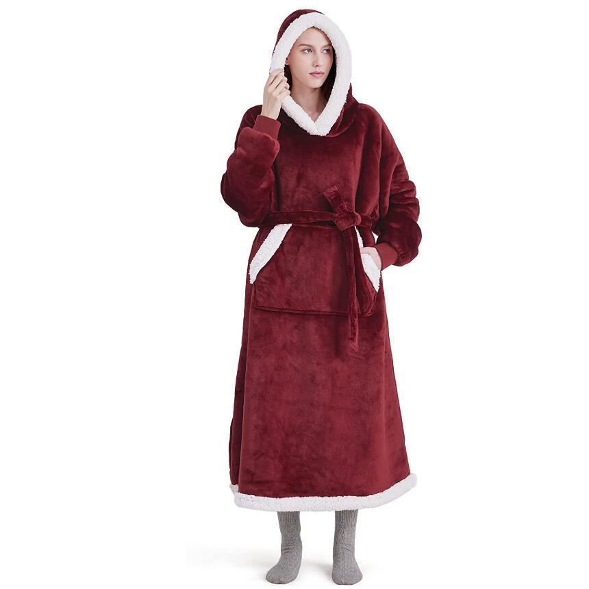 Winter Hoodie Blanket With Button Design Warm Home Clothes Men DealSniper.net
