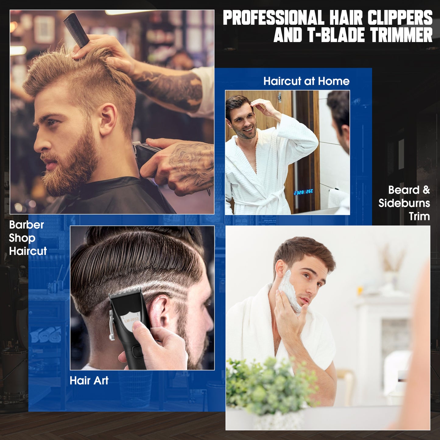 Hair Clippers For Men, Professional Cordless Trimmer Set Men DealSniper.net