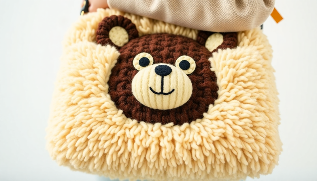 Unleash Your Inner Cuteness: The Personalized 3D Cartoon Bear Lamb Wool Shoulder Bag