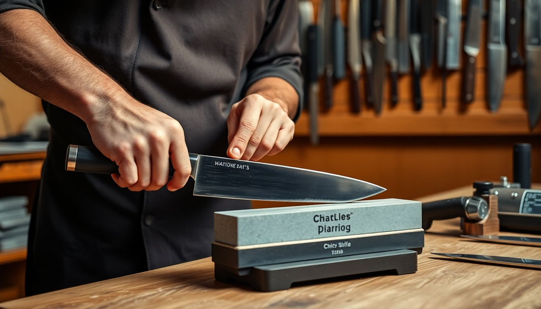 Sharpen Your Kitchen Skills with the Professional Knife Sharpener Diamond Quick 3 Stages Sharpener - Only at DealSniper.net