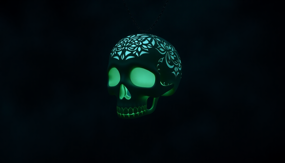Unleash Your Inner Spooky Chic with the Luminous Skull Necklace