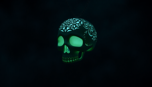 Unleash Your Inner Spooky Chic with the Luminous Skull Necklace