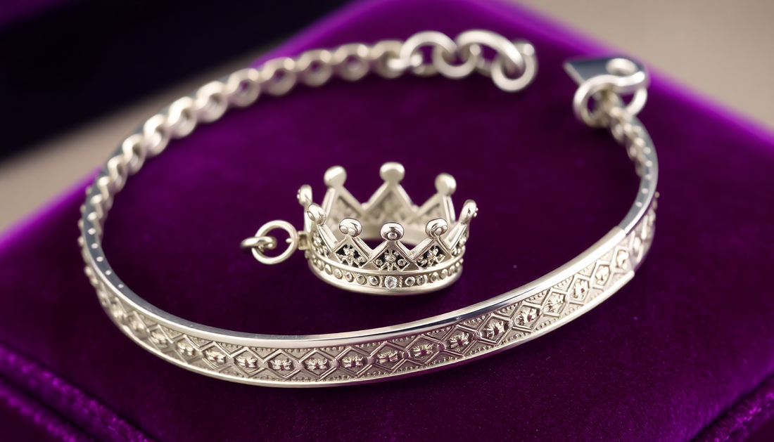 Uncover the Regal Allure: Discover the Luxury Roman Royal Crown Charm Bracelet for Men