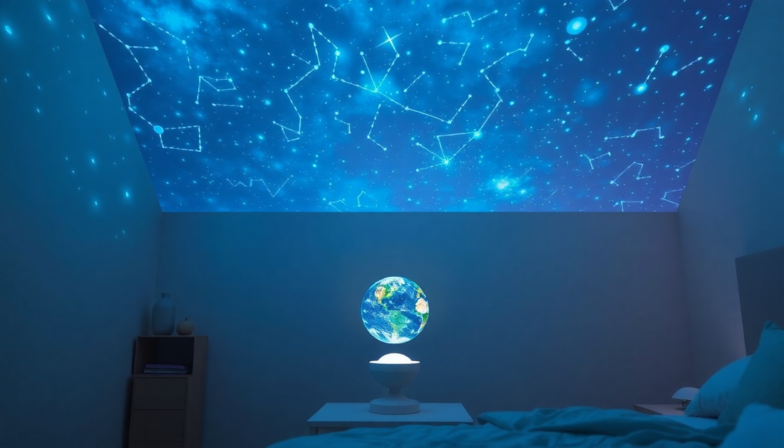 Elevate Your Bedroom Decor with the 2-in-1 Star Projector Earth and Moon Lamp from DealSniper.net
