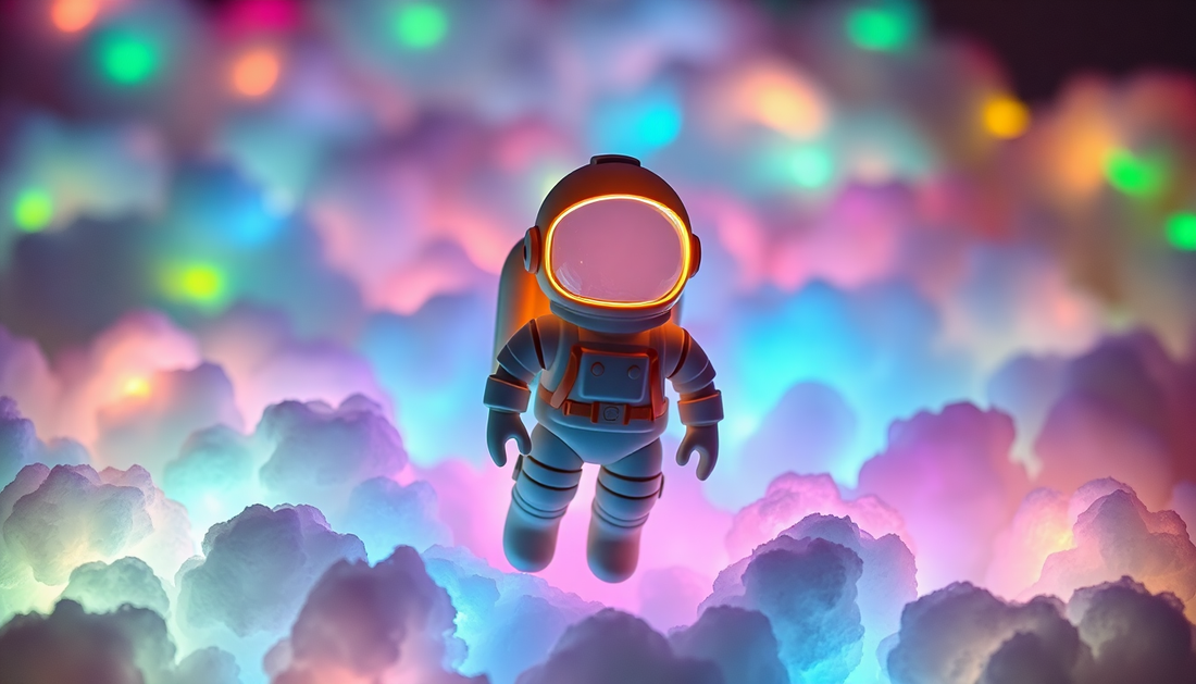 Elevate Your Space with the Mesmerizing LED Colorful Clouds Astronaut Lamp