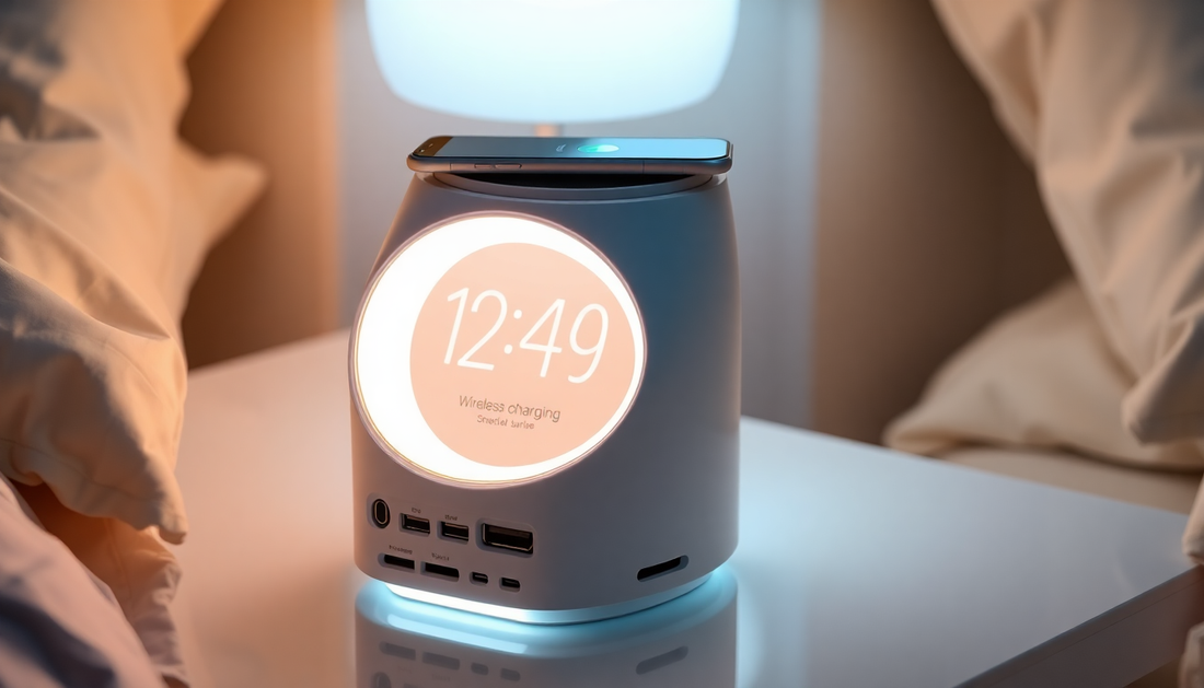 Unleash the Power of 4-in-1: Wireless Charging, Bluetooth Speaker, Alarm Clock, and Bedside Lamp
