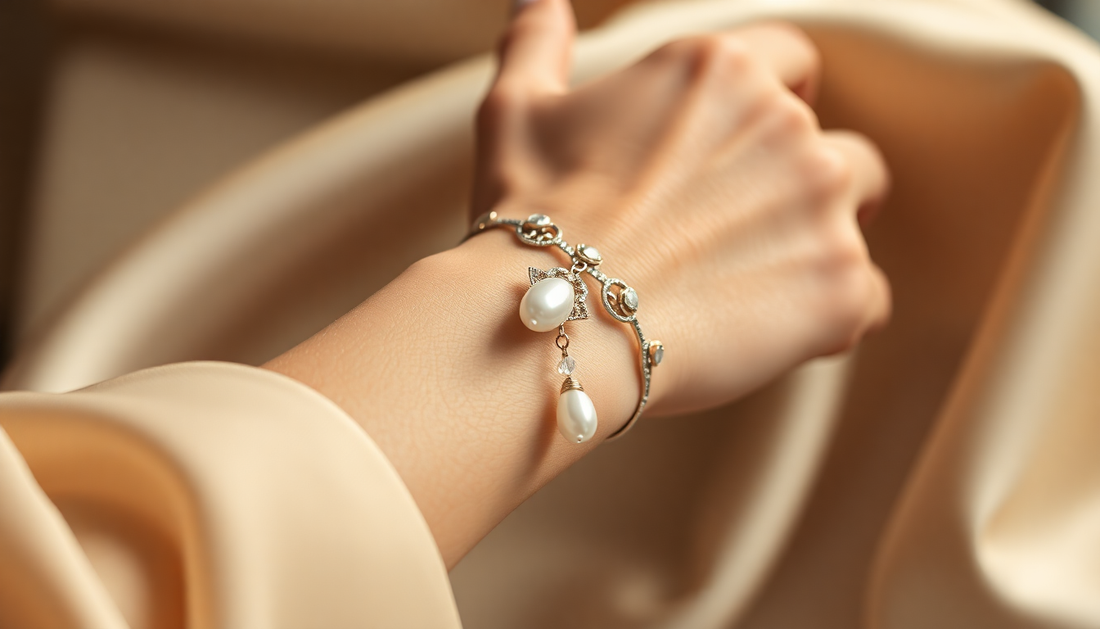 Uncover the Allure of the Classic Fashion Natural Stone Pearl Pendant Bracelet: Your Luxurious Anniversary Gift