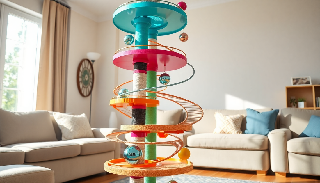 Unleash Your Cat's Playful Spirit: Discover the Ultimate 4-Level Cat Toy Tower Turntable