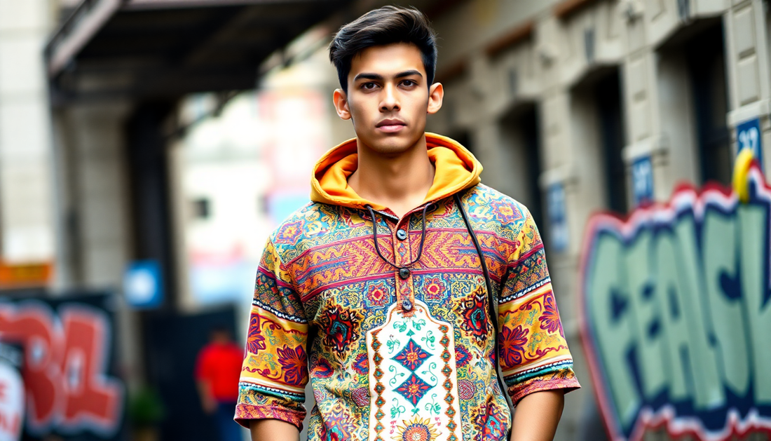 Unleash Your Ethnic Style with the Incerun Hooded T-Shirt