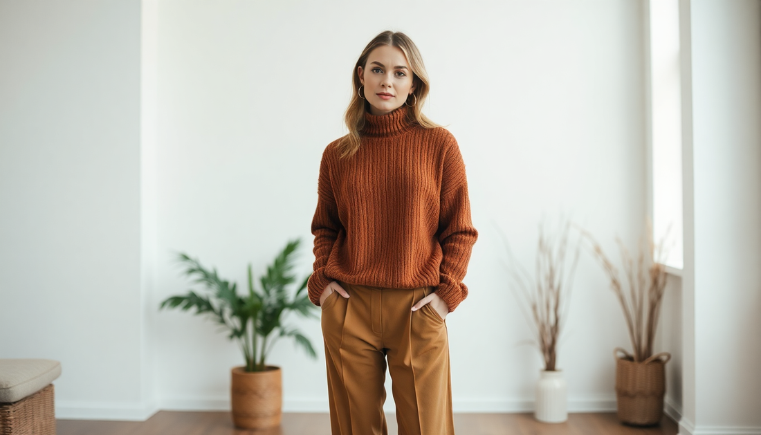 Elevate Your Style with the Turtleneck Knitted Suit: A Casual Chic Ensemble