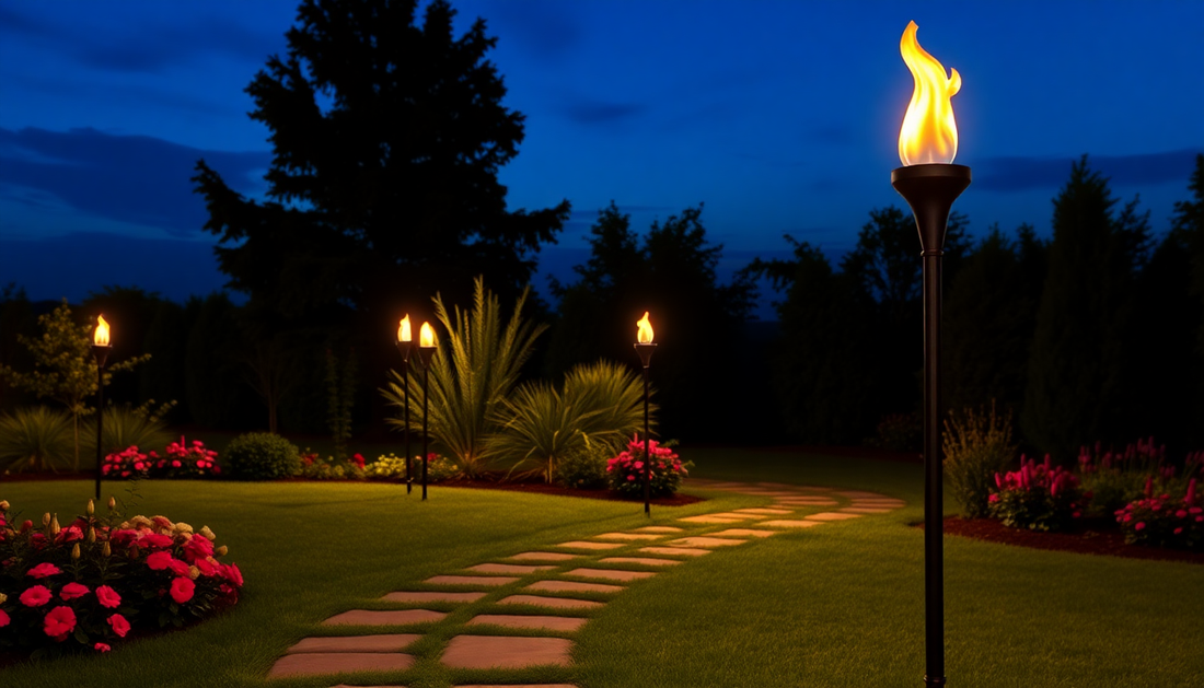 Illuminate Your Outdoor Oasis with DealSniper's Mesmerizing LED Solar Flame Lamps
