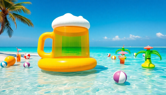 Sip, Float, and Save: The Ultimate Party Companion - The Large Inflatable Beer Mug Cooler Pool Float