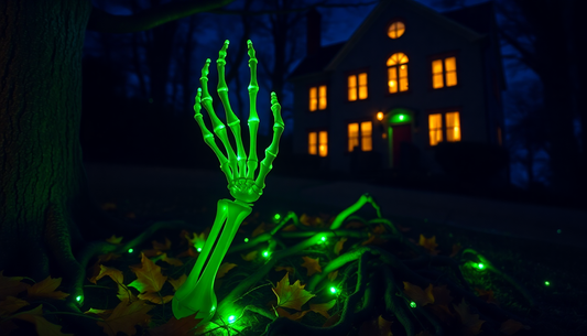 Unleash the Spooky Charm with our Haunting Halloween LED Skeleton Arm Decor