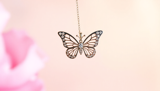 Unleash Your Butterfly Love: The Captivating Rhinestone Necklace for Valentine's Day