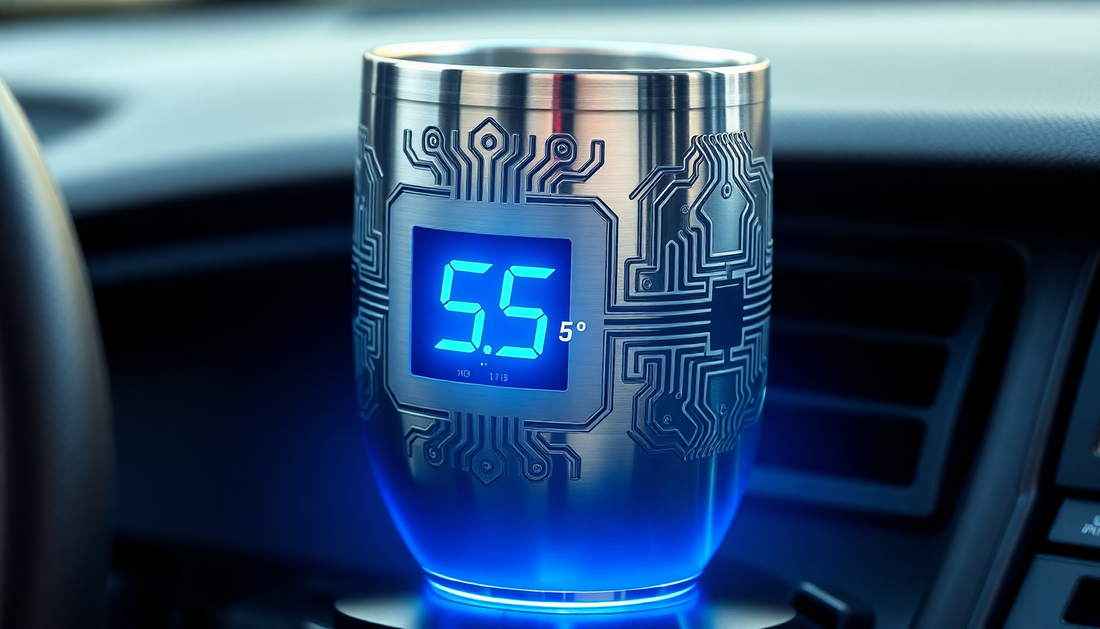 Chill Out in Style: The Intelligent Temperature Display 55 Degrees Fast Cooling Vacuum Cup 304 Stainless Steel CPU Creative Cooling Car Cup Water Bottle