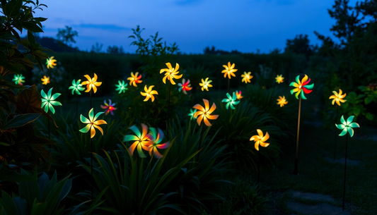 Illuminate Your Garden with the Mesmerizing LED Solar Wind Spinner Lights from DealSniper.net