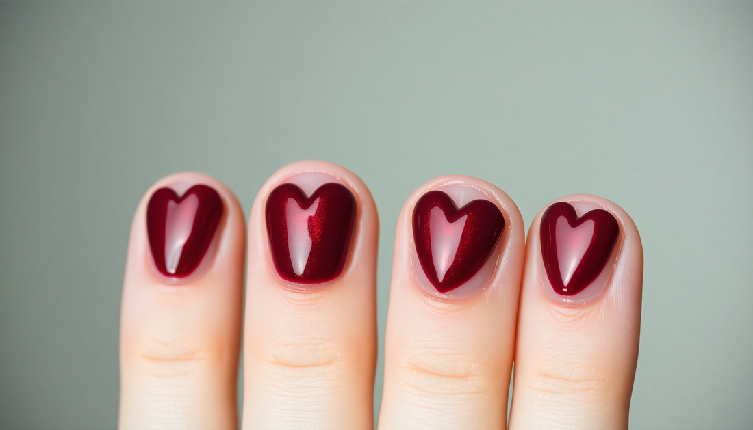 Unlock Your Heart's Desire: The Allure of Light Dark Red Heart-Shaped Nail Plates