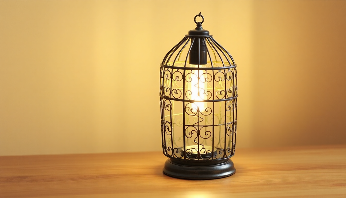 Illuminate Your Space with the Enchanting Birdcage Lamp: A Retro-Inspired Delight