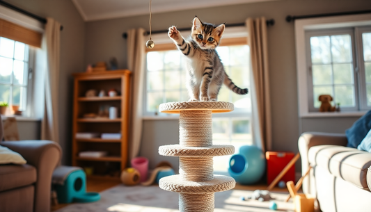 Unleash Your Cat's Playful Side with the Rotating Cat Scratch Post from DealSniper