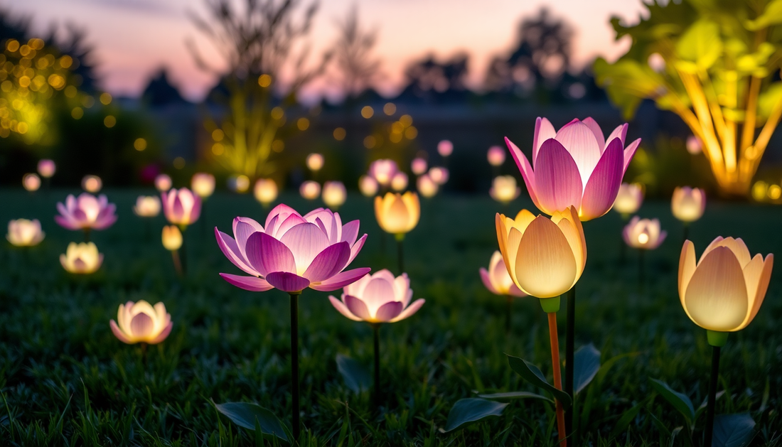Unleash the Beauty of Nature with DealSniper's Resin Craft Lotus Tulips Flower LED Solar Light