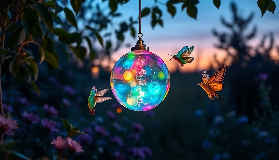 Unleash the Power of Nature: Discover the Mesmerizing Color-Changing Solar Wind Chime Crystal Ball Hummingbird Butterfly Waterproof Outdoor Windchime Light for Your Patio, Yard, and Garden