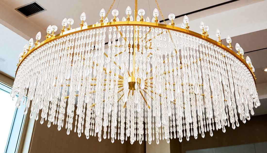 Elevate Your Space with the Captivating Golden Crystal Chandelier