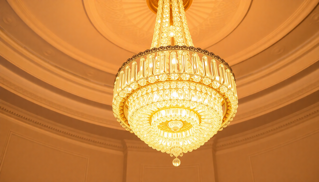 Illuminate Your Space with the Captivating Golden Crystal Chandelier