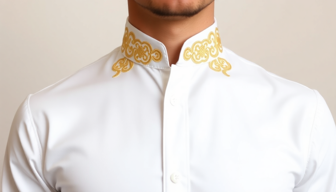 Elevate Your Style: Discover the Allure of Gold Embroidered White Shirts for Men