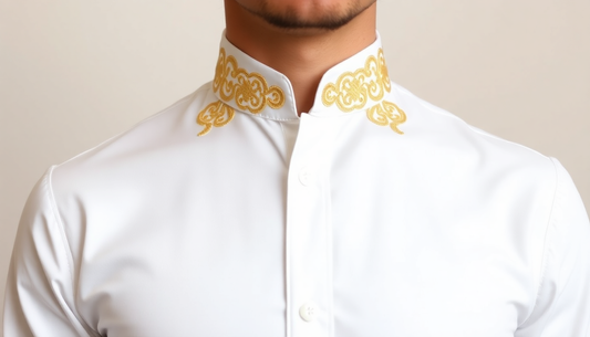 Elevate Your Style: Discover the Allure of Gold Embroidered White Shirts for Men